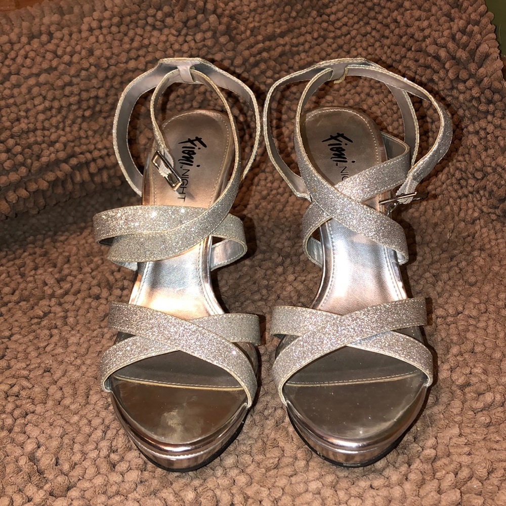 Silver high heels